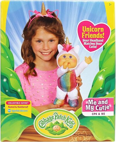دمية كبيج باتش كيدز CPK and Me مقاس 9 بوصة من سباركل يونيكورن كيوتي وإكسسوار عصابة رأس يونيكورن متطابقة in Kuwait