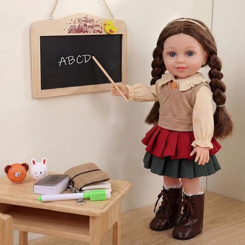 BABESIDE American Realistic Baby Doll Girl, 16 Inch Teacher Pretend Play Doll with Classroom Accessories, Lifelike Vinyl Doll with Removable Outfit, Gift for Girls Ages 5-12, Birthday & Christmas in Saudi Arabia