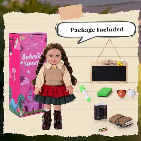 BABESIDE American Realistic Baby Doll Girl, 16 Inch Teacher Pretend Play Doll with Classroom Accessories, Lifelike Vinyl Doll with Removable Outfit, Gift for Girls Ages 5-12, Birthday & Christmas in Saudi Arabia