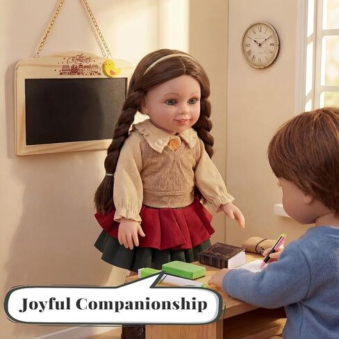BABESIDE American Realistic Baby Doll Girl, 16 Inch Teacher Pretend Play Doll with Classroom Accessories, Lifelike Vinyl Doll with Removable Outfit, Gift for Girls Ages 5-12, Birthday & Christmas in Saudi Arabia