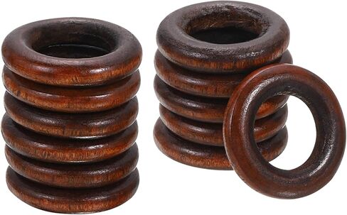 uxcell 20Pcs 30mm Natural Wood Rings, 6mm Solid Wooden Circles for DIY Crafts, Knitting, Macrame, Pendant Making, Dark Coffee in Saudi Arabia