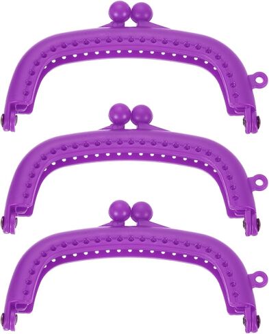 uxcell 3Pcs Kiss Lock Clasp, 8.5cm/3.35" Retro Arch Resin Purse Frame for Purse Making Handled Bag Coin Bag Frame Replacements, Brown in Saudi Arabia