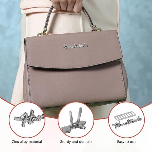 ملصق TIXIPEM مقاس 1.97 × 0.39 بوصة مصنوع يدويًا من الحروف المعدنية [8 قطع] - ملصقات خياطة مصنوعة يدويًا لحقائب المحفظة مع استخدام الرقائق لصناعة الحرف اليدوية والحقائب والإكسسوارات - [لون فضي/أسود] in Kuwait