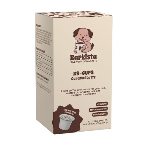 K9-Cups - Coffee for Dogs, Caramel Latte Dog Treat Beverage - Single Serve Latte K-Cups Pods for Keurig, 10 Count | All Natural, Human Grade, No Caffeine, Goats Milk + Mushrooms in Saudi Arabia