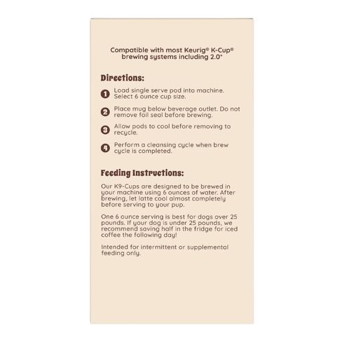 K9-Cups - Coffee for Dogs, Caramel Latte Dog Treat Beverage - Single Serve Latte K-Cups Pods for Keurig, 10 Count | All Natural, Human Grade, No Caffeine, Goats Milk + Mushrooms in Saudi Arabia
