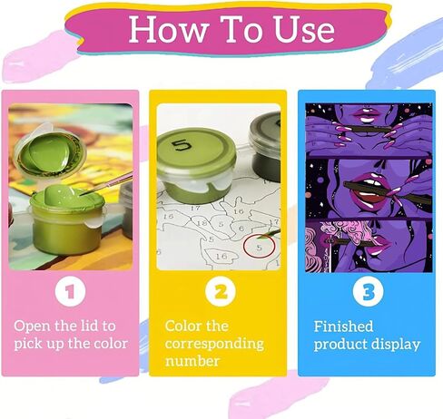 wmpikd Hippie Hippy Paint by Numbers Kits for Adults Beginners Trippy Cool Girl Paint by Numbers Kits on Canvas Crafts Home Wall Decor Gifts 20x16inch in Saudi Arabia