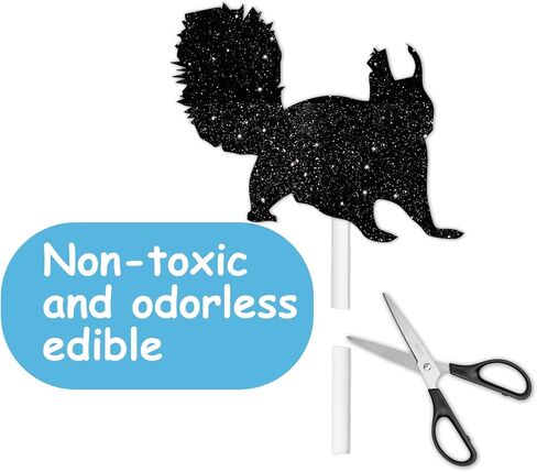 18pcs Black Silhouette Glitter Squirrel Dessert Cupcake Topper Pick for Forest Animal Theme Decor Supplies Baby Shower Boys Girls Happy Birthday Party Decorations in Saudi Arabia