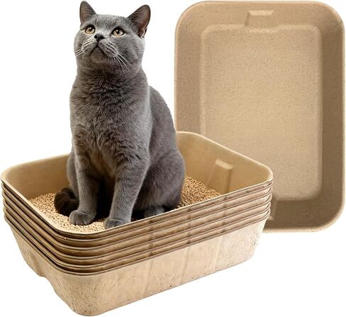 6 عبوات من صناديق فضلات القطط الكبيرة للاستعمال مرة واحدة، صندوق فضلات السفر للقطط، صندوق فضلات محمول للسكن المؤقت، صناديق فضلات للتحكم في الرائحة للقطط والهامستر وخنزير غينيا والأرنب in Kuwait