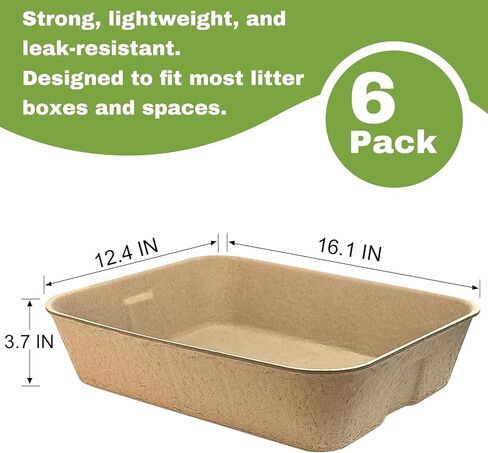 6 عبوات من صناديق فضلات القطط الكبيرة للاستعمال مرة واحدة، صندوق فضلات السفر للقطط، صندوق فضلات محمول للسكن المؤقت، صناديق فضلات للتحكم في الرائحة للقطط والهامستر وخنزير غينيا والأرنب in Kuwait
