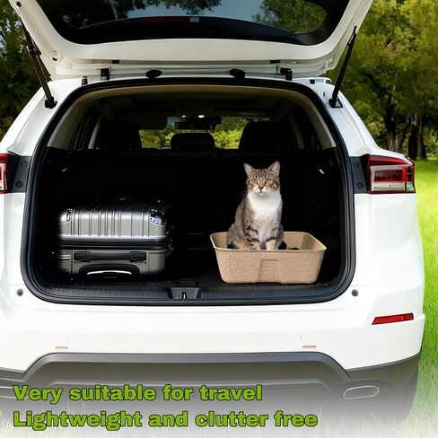 6 عبوات من صناديق فضلات القطط الكبيرة للاستعمال مرة واحدة، صندوق فضلات السفر للقطط، صندوق فضلات محمول للسكن المؤقت، صناديق فضلات للتحكم في الرائحة للقطط والهامستر وخنزير غينيا والأرنب in Kuwait