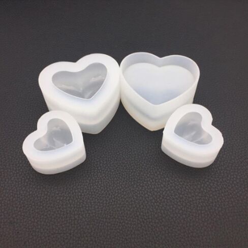 3D Love Heart Silicone Mold Aroma Plaster Candle Mould DIY Dessert Mousse Baking Pastry Candy Chocolate Moulds Cake Decoration (S) in Saudi Arabia