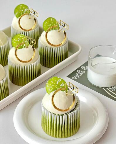 Cake Charm, Engagement cupcake topper, Diamond ring, Bridal shower, Acrylic cupcake charms, Bachelorette decor, Hens Do decor, She Said Yes, 1.97x1.97 Inch, 12 Pack (Ring Acrylic 12pcs) in Saudi Arabia
