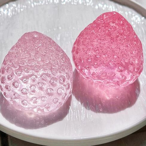 Taba Squishy,2Pcs Toys for Stress Relief - Premium Food-Grade Sensory Fidget Toy for Adults & Kids, Cute Portable Squeeze Ball(BPA Free Non-Toxic) (Crystal Strawberry 2pcs) in Saudi Arabia