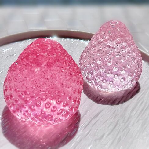 Taba Squishy,2Pcs Toys for Stress Relief - Premium Food-Grade Sensory Fidget Toy for Adults & Kids, Cute Portable Squeeze Ball(BPA Free Non-Toxic) (Crystal Strawberry 2pcs) in Saudi Arabia