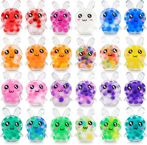 24-Pack Easter Bunny Squishies Squeeze Ball, Easter Egg Fillers Basket Stuffers for Teens Party Favors in Saudi Arabia