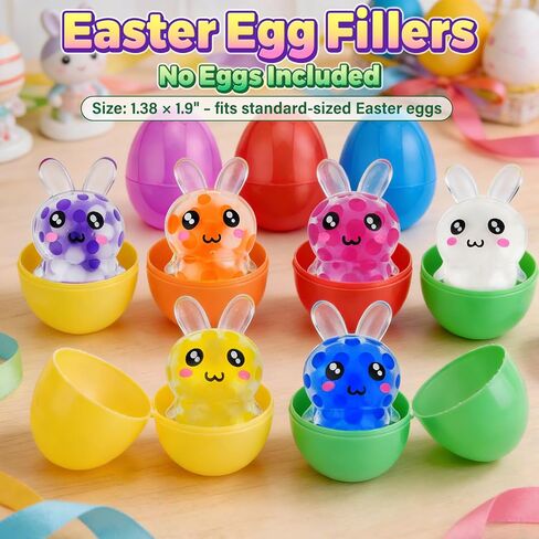 24-Pack Easter Bunny Squishies Squeeze Ball, Easter Egg Fillers Basket Stuffers for Teens Party Favors in Saudi Arabia