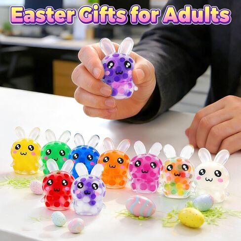 24-Pack Easter Bunny Squishies Squeeze Ball, Easter Egg Fillers Basket Stuffers for Teens Party Favors in Saudi Arabia