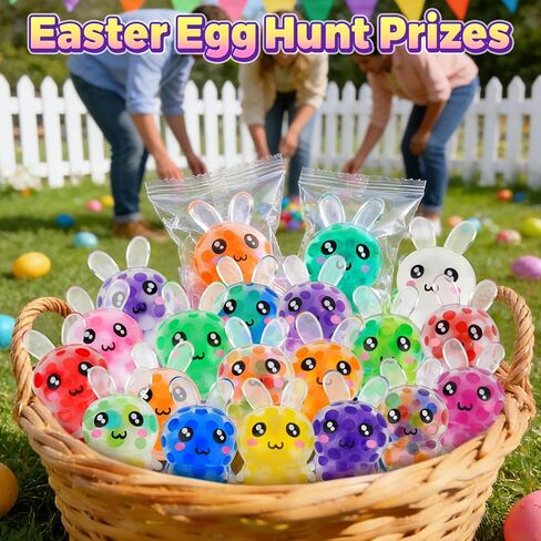 24-Pack Easter Bunny Squishies Squeeze Ball, Easter Egg Fillers Basket Stuffers for Teens Party Favors in Saudi Arabia