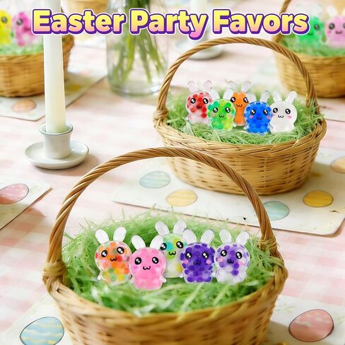 24-Pack Easter Bunny Squishies Squeeze Ball, Easter Egg Fillers Basket Stuffers for Teens Party Favors in Saudi Arabia