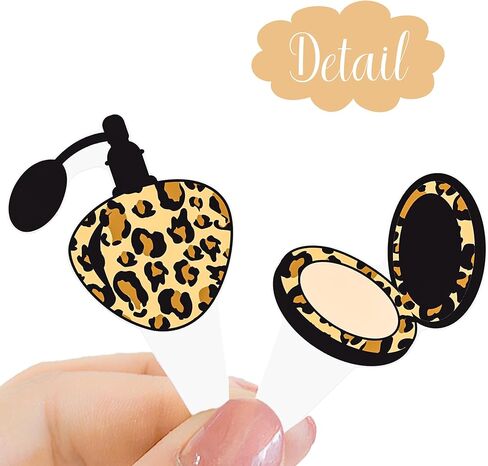 الفهد طباعة كب كيك توبر ليوبارد طباعة كعب موضوع حزب كعكة الزينة 48pcs ماكياج حزب كب كيك يختار للنساء سيدة عيد ميلاد الفتيات ليلة العازبة الزفاف دش الزفاف لوازم in Saudi Arabia