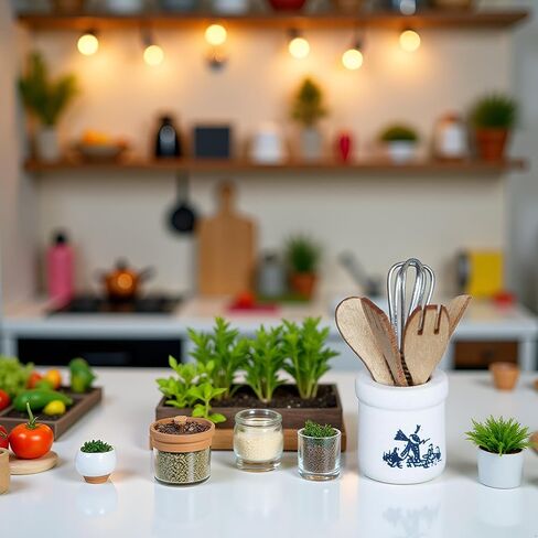 1Set 1/12 Miniature Kitchen Utensils Dollhouse Decoration Accessories, DIY Micro Landscaping Decor in Saudi Arabia