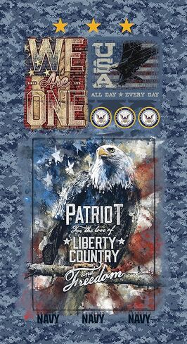 SYKEL ENTERPRISES United States Navy Cotton Panel-US Military Navy Eagle 100% Cotton Quilting Panel by SYKEL in Saudi Arabia