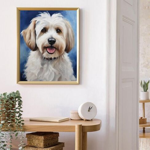 VNUIEHG Oil Painting DIY Paint by Numbers for Beginner Havanese Dog Animal Painting by Number Kits Oil Paint Drawing Canvas Home Decor Gift 16x20 inch in Saudi Arabia