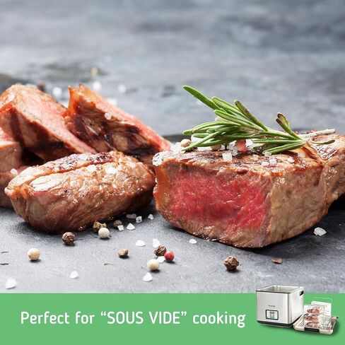 أكياس مانعة للتسرب - أكياس من الدرجة التجارية - تعمل مع Sous Vide - خالية من مادة BPA - أكياس سعة 100 لتر مقاس 8 × 12 بوصة in Kuwait