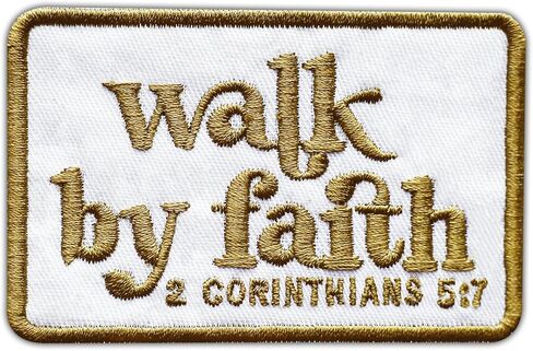 Walk by Faith Embroidered Patch Jesus Christian Bible Verse Applique Embroidery Patches Religious God Catholic Scripture Iron On Sew On Patches for Clothes Jackets Hats Gifts for Women Men 3x2 Inches in Saudi Arabia
