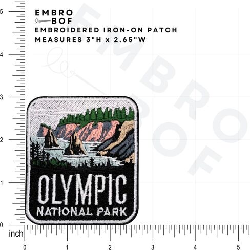 EMBROBOF Olympic National Park Patch – 3 inches, Cool National Park Patches Collection – Iron On/Sew On Embroidered Travel Patches for Backpacks in Saudi Arabia
