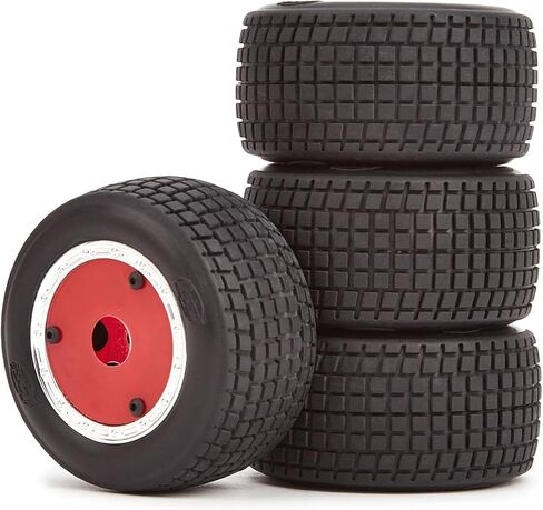 قطع غيار السيارات طراز R/C، مقياس 1/16 1/18، مجموعة عجلات الإطارات لسباق Losi Racing Losi Mini 8ight F1، قطعتان من العجلات الحمراء in Saudi Arabia
