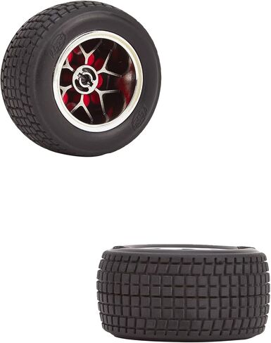 قطع غيار السيارات طراز R/C، مقياس 1/16 1/18، مجموعة عجلات الإطارات لسباق Losi Racing Losi Mini 8ight F1، قطعتان من العجلات الحمراء in Saudi Arabia