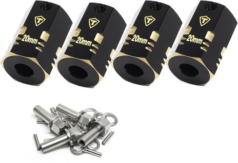 Treal Brass Hex Extended Wheels Hubs Adaptors Widen Wheel Spacer 12 * 20mm (4P) for 1/10 Axial Capra SCX10 III Enduro IFS2 in Saudi Arabia
