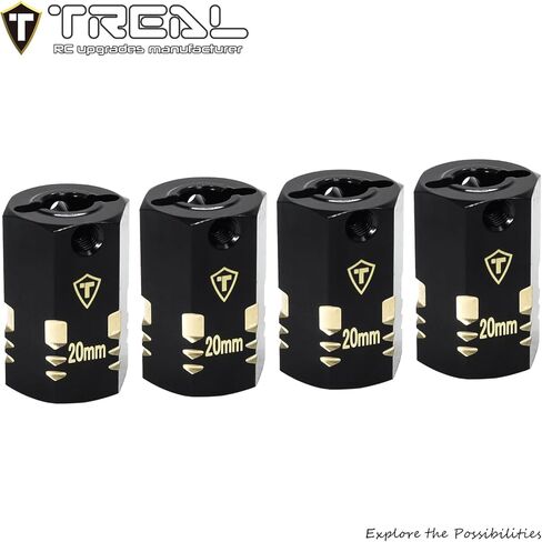 Treal Brass Hex Extended Wheels Hubs Adaptors Widen Wheel Spacer 12 * 20mm (4P) for 1/10 Axial Capra SCX10 III Enduro IFS2 in Saudi Arabia