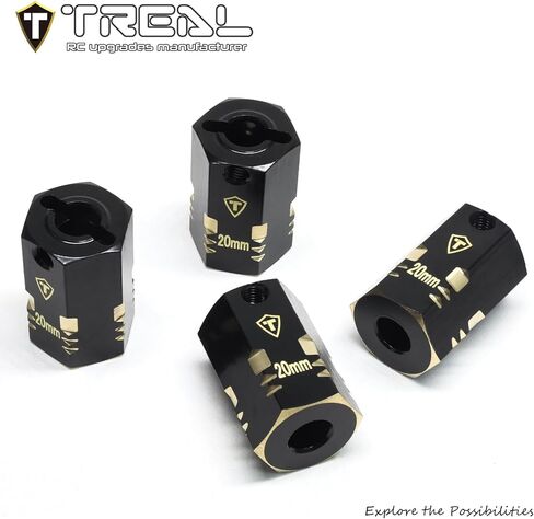 Treal Brass Hex Extended Wheels Hubs Adaptors Widen Wheel Spacer 12 * 20mm (4P) for 1/10 Axial Capra SCX10 III Enduro IFS2 in Saudi Arabia