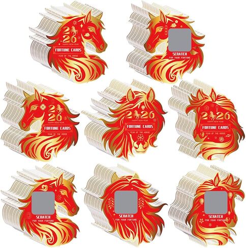 Geyee 504 Pcs Chinese New Year Scratch Off Card 2026 Year of The Horse Scratch Off Fortune Cards 2026 Chinese Party Gifts for Lunar New Years Supplies in Saudi Arabia