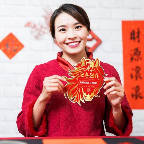 Geyee 504 Pcs Chinese New Year Scratch Off Card 2026 Year of The Horse Scratch Off Fortune Cards 2026 Chinese Party Gifts for Lunar New Years Supplies in Saudi Arabia