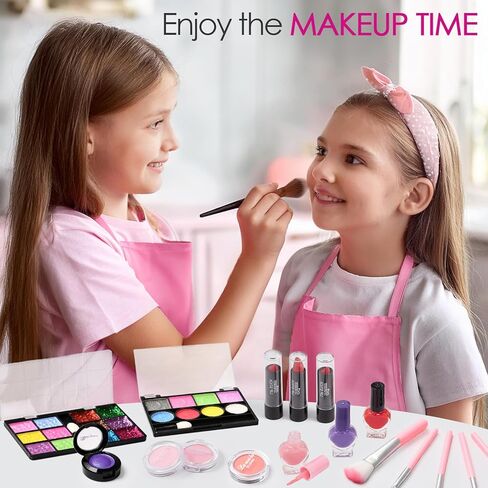Golray Teen Makeup Kit for Girls Ages 8-12, Starter Full Make up Set With Train Case/4 Eyeshadow Pallets/Blush/Lipstick/Brush, Kid Birthday Gift Beauty Toy for Girl 9 10 11 12 Years in Kuwait