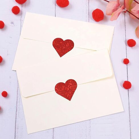 500PCS Red Heart Shaped Stickers Roll 1in Glitter Self-Adhesive Decorative Stickers Paper Decal for Valentine's Day, Award Charts,Offices, Teachers & Classrooms, Bookmarks Envelopes Decor in Saudi Arabia