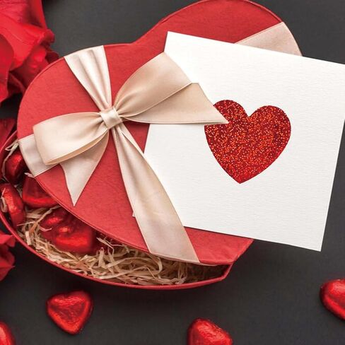 500PCS Red Heart Shaped Stickers Roll 1in Glitter Self-Adhesive Decorative Stickers Paper Decal for Valentine's Day, Award Charts,Offices, Teachers & Classrooms, Bookmarks Envelopes Decor in Saudi Arabia