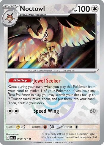 بوكيمون - Noctowl 078/131 - التطور المنشوري - كرة الوخز - رقائق معدنية محفورة in Kuwait