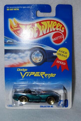 Hot Wheels Green Metalflake Dodge Viper RT/10 #210 Gold Medal Gold Lace 1:64 Scale in Saudi Arabia