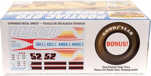Round 2 MPC Pontiac GTO Super Stocker 1:25 Plastic Model Kit, Chrome (MPC939M) in Saudi Arabia