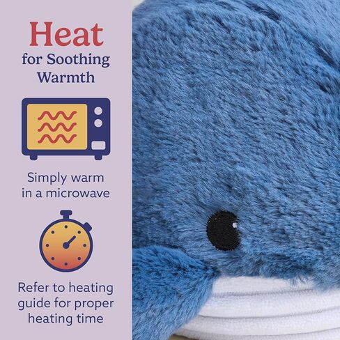 warmies Microwavable & Weighted Stuffed Animals, Whale - Heated Stuffed Animal Plushie for Warmth & Comfort - Cute Soft Plush Toys for Adults & Children (Boys, Girls, Babies & Toddlers) in Saudi Arabia