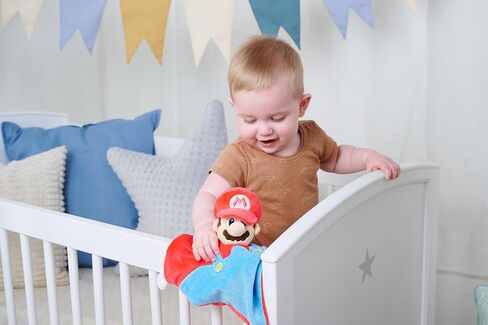 My Mario Baby Security Blanket with Rattle – 10x10 Inch Plush DouDou Snuggle Cloth with Soft Mario Head in Kuwait