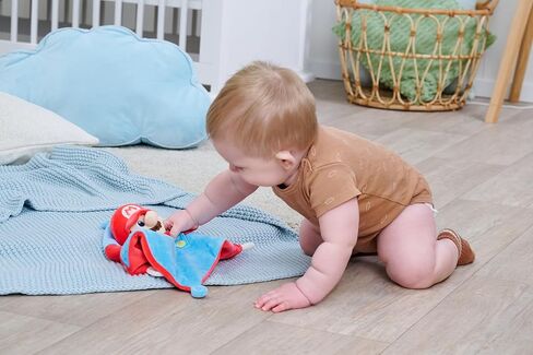 My Mario Baby Security Blanket with Rattle – 10x10 Inch Plush DouDou Snuggle Cloth with Soft Mario Head in Kuwait