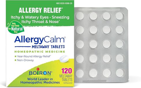 أقراص Boiron AllergyCalm للتخفيف من أعراض الحساسية وحمى القش للعطس وسيلان الأنف وحكة العيون أو الحلق - 120 قرصًا in Saudi Arabia