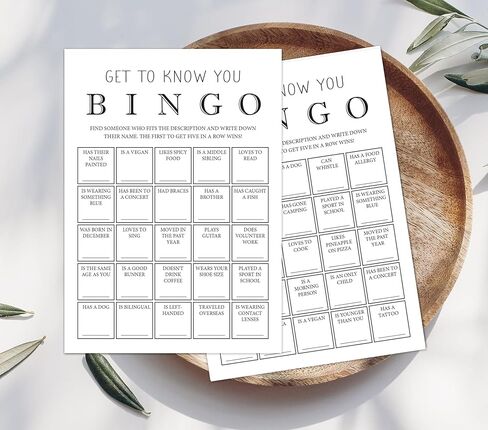 InvitationHouse Get to Know You Bingo Cards, Find Someone Icebreaker Game - Set of 30 in Saudi Arabia