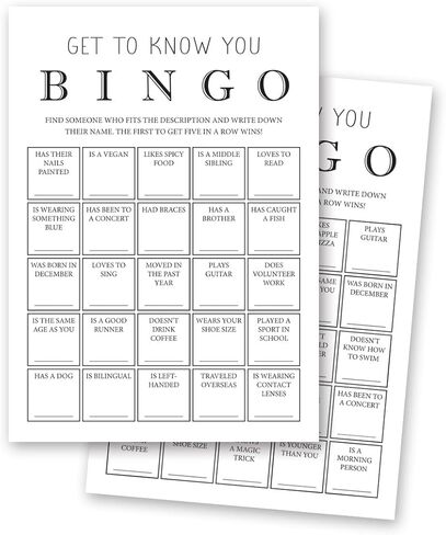 InvitationHouse Get to Know You Bingo Cards, Find Someone Icebreaker Game - Set of 30 in Saudi Arabia