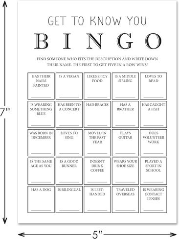 InvitationHouse Get to Know You Bingo Cards, Find Someone Icebreaker Game - Set of 30 in Saudi Arabia